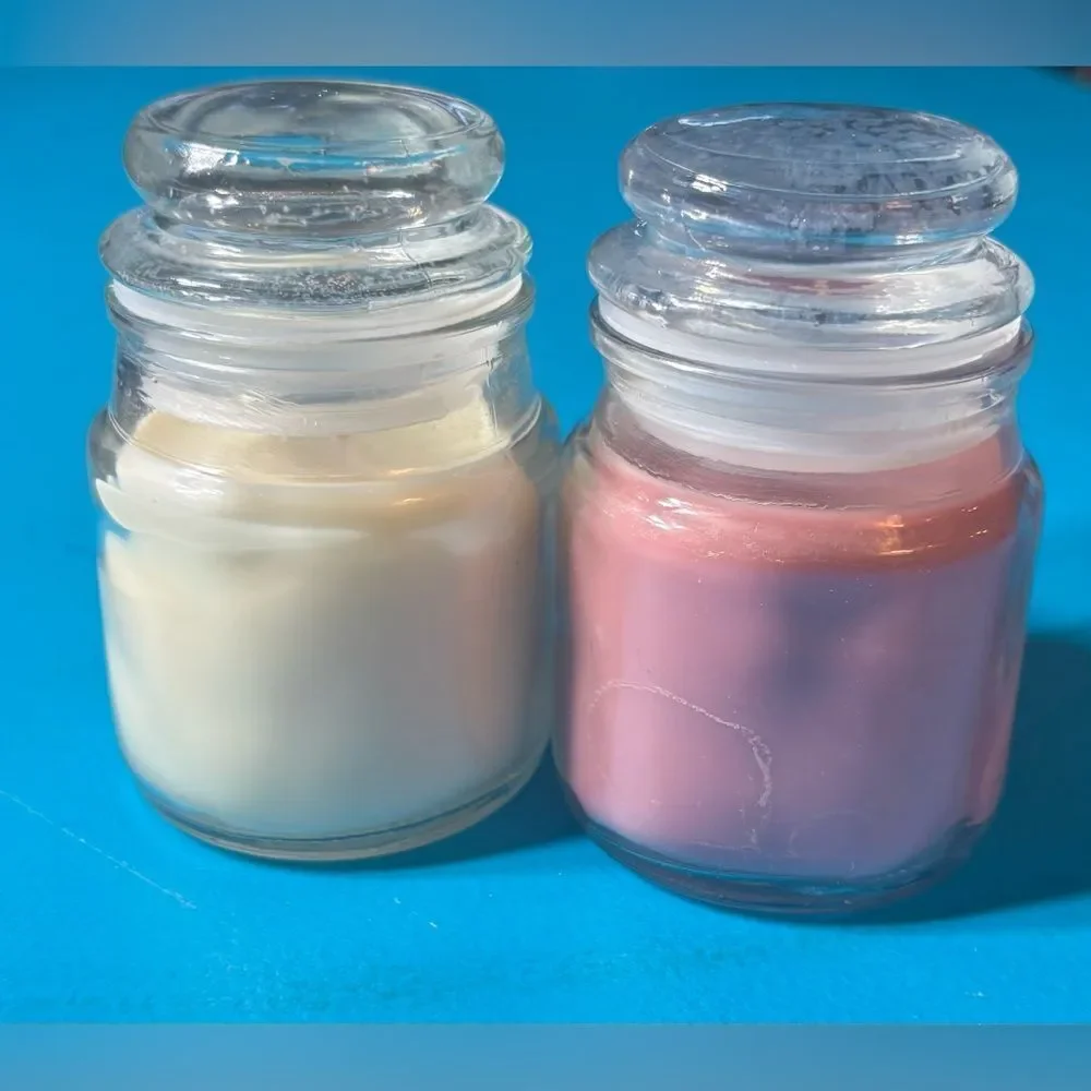2 NEW! True Living 3 oz Glass Scented Candles Citrus Dream & Vanilla Chai